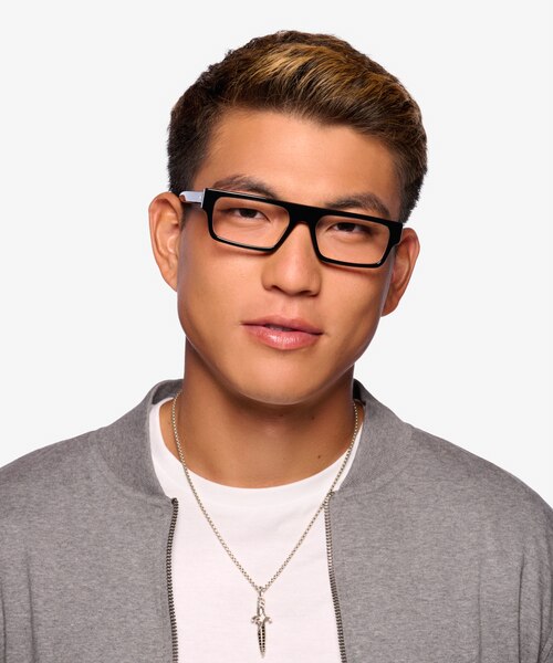 Mox Black AcetateEyeglass Frames for Men from EyeBuyDirect