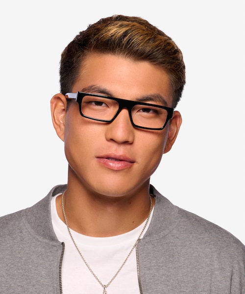 Mox Black AcetateEyeglass Frames for Men from EyeBuyDirect