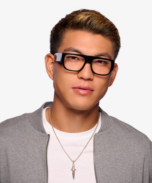 Vision Black AcetateEyeglass Frames for Men from EyeBuyDirect