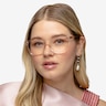 Amia Crystal Pink AcetateEyeglass Frames for Women from EyeBuyDirect