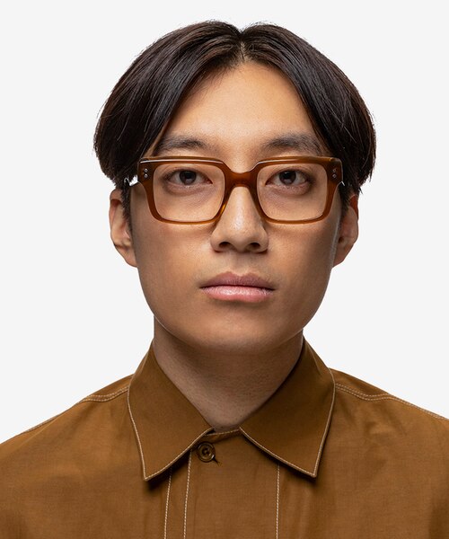 Mason Crystal Brown AcetateEyeglass Frames for Men from EyeBuyDirect