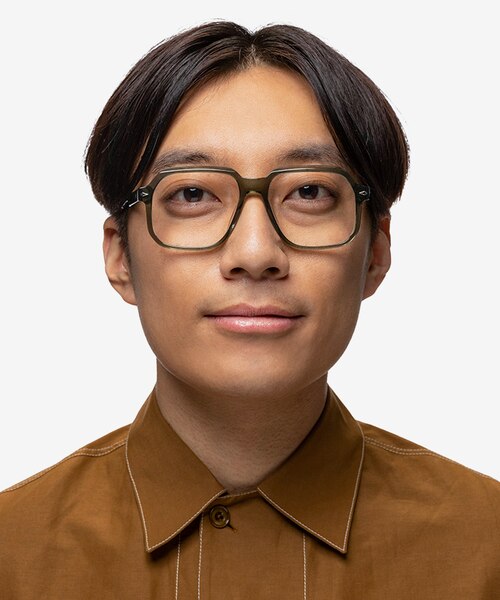 Everest Crystal Green AcetateEyeglass Frames for Men from EyeBuyDirect