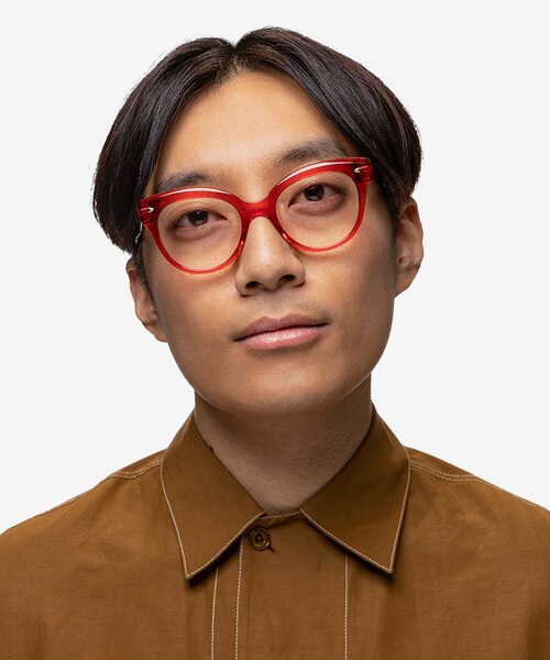 Briar Crystal Red AcetateEyeglass Frames for Men from EyeBuyDirect
