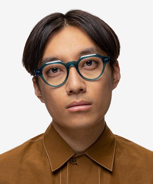 Remy Crystal Blue AcetateEyeglass Frames for Men from EyeBuyDirect