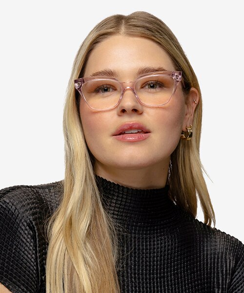 Layla Crystal Light Pink AcetateEyeglass Frames for Women from EyeBuyDirect