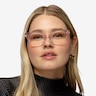Layla Crystal Light Pink AcetateEyeglass Frames for Women from EyeBuyDirect