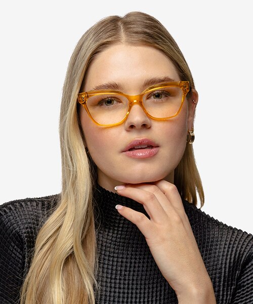 Layla Crystal Yellow AcetateEyeglass Frames for Women from EyeBuyDirect