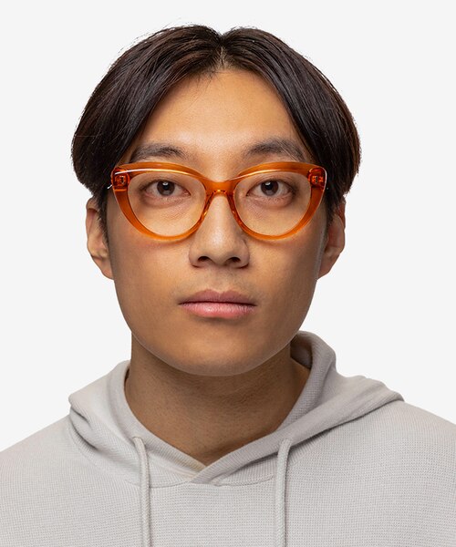 Kitty Crystal Orange AcetateEyeglass Frames for Men from EyeBuyDirect