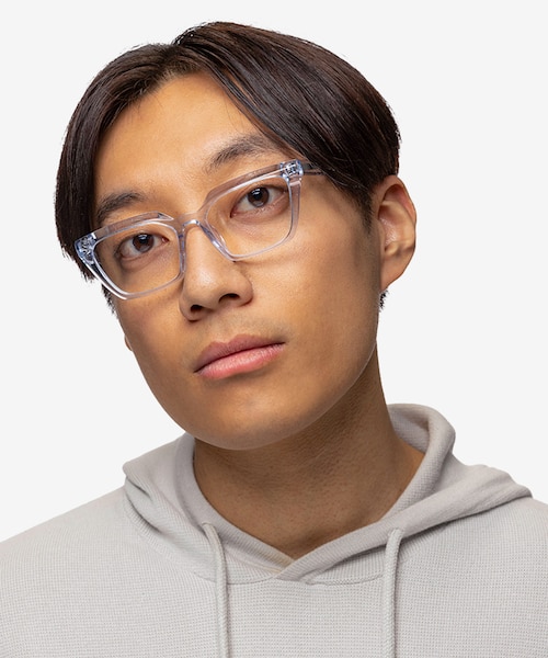 Caitlin Crystal Light Blue AcetateEyeglass Frames for Men from EyeBuyDirect