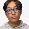 Elisa Crystal Blue AcetateEyeglass Frames for Men from EyeBuyDirect