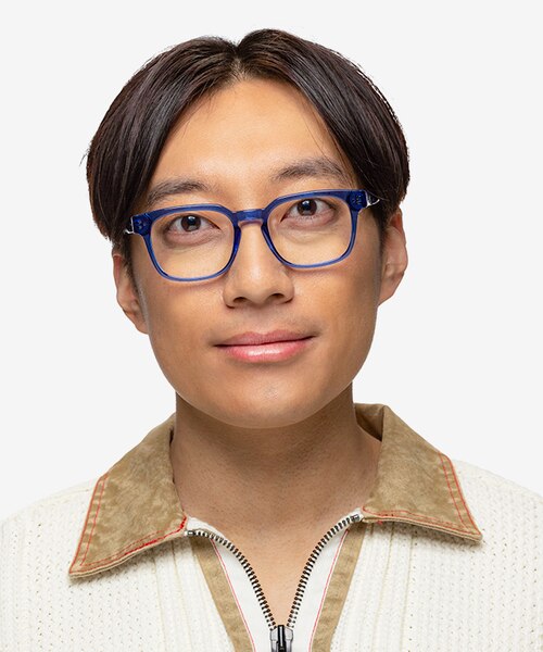 Dreams Crystal Blue AcetateEyeglass Frames for Men from EyeBuyDirect
