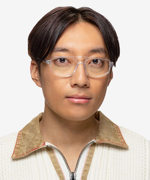Meditate Crystal Clear AcetateEyeglass Frames for Men from EyeBuyDirect
