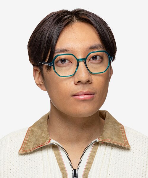 Attract Green Blue AcetateEyeglass Frames for Men from EyeBuyDirect