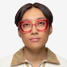 Intention Crystal Red Pink AcetateEyeglass Frames for Men from EyeBuyDirect