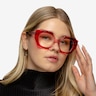 Intention Crystal Red Pink AcetateEyeglass Frames for Women from EyeBuyDirect