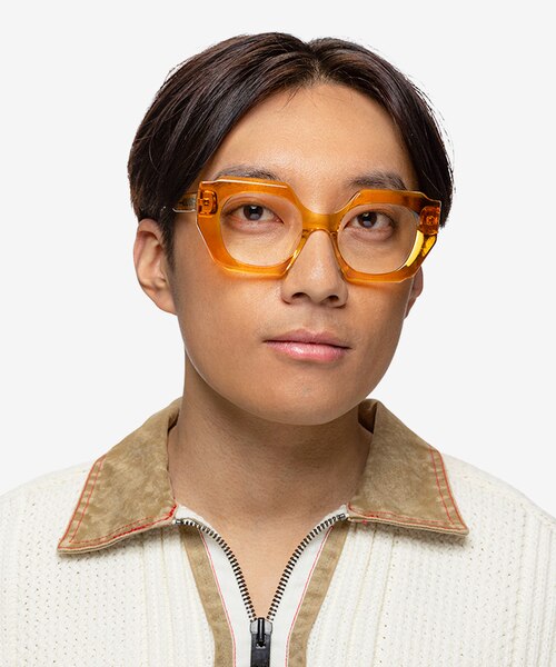 Intention Crystal Yellow AcetateEyeglass Frames for Men from EyeBuyDirect
