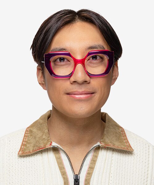 Intention Crystal Purple Pink AcetateEyeglass Frames for Men from EyeBuyDirect