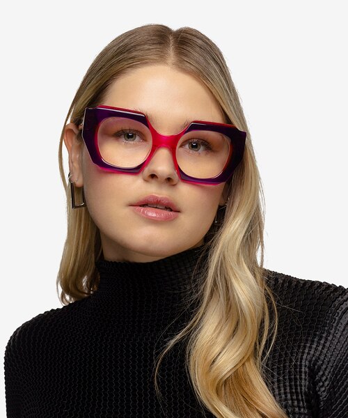 Intention Crystal Purple Pink AcetateEyeglass Frames for Women from EyeBuyDirect
