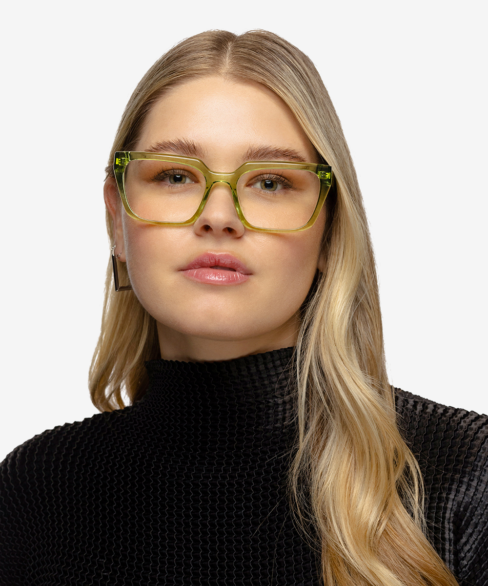 Wisdom Cat Eye Crystal Green Full Rim Eyeglasses Eyebuydirect Canada 9524