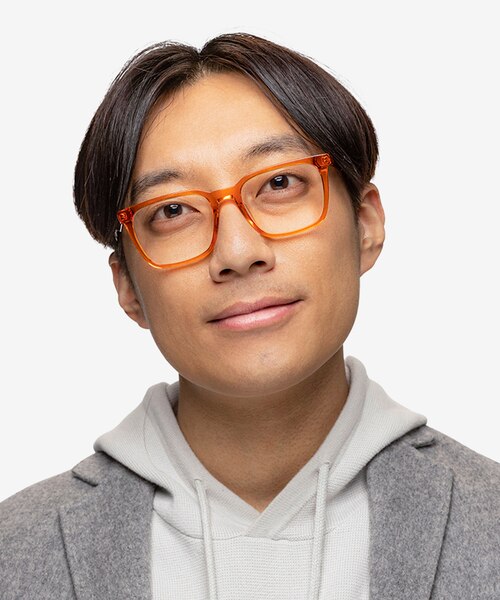 Ambition Crystal Orange AcetateEyeglass Frames for Men from EyeBuyDirect