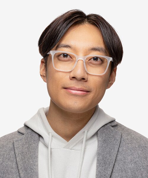 Accelerate Matte Clear PlasticEyeglass Frames for Men from EyeBuyDirect