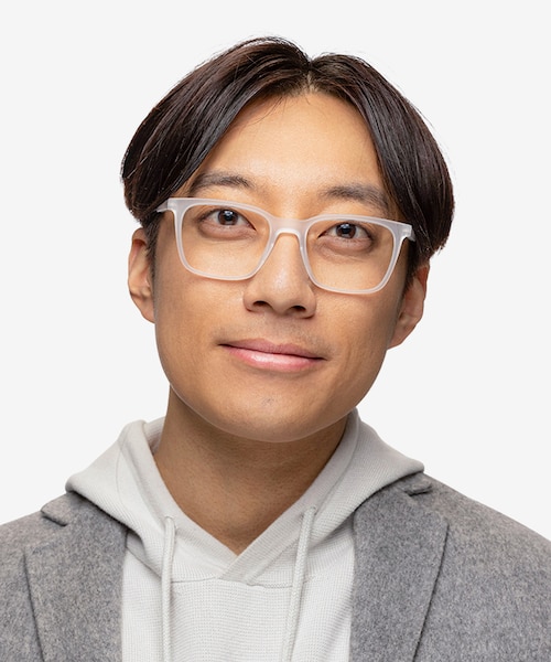 Accelerate Matte Clear PlasticEyeglass Frames for Men from EyeBuyDirect
