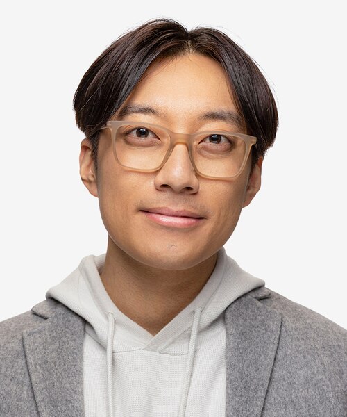 Accelerate Matte Crystal Brown PlasticEyeglass Frames for Men from EyeBuyDirect