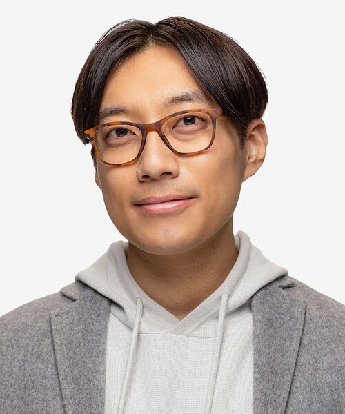 Upward Matte Tortoise PlasticEyeglass Frames for Men from EyeBuyDirect