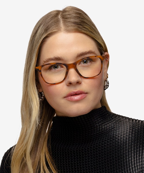 Upward Matte Tortoise PlasticEyeglass Frames for Women from EyeBuyDirect