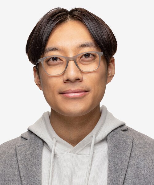 Upward Matte Crystal Gray PlasticEyeglass Frames for Men from EyeBuyDirect