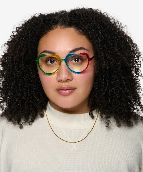 Rainbow Heart Rainbow PlasticEyeglass Frames for Men from EyeBuyDirect
