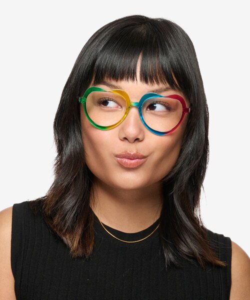 Rainbow Heart Rainbow PlasticEyeglass Frames for Women from EyeBuyDirect