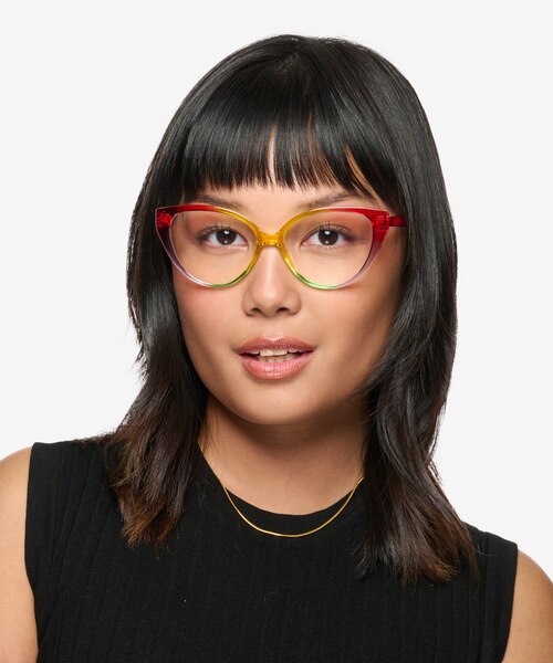 Pride On Multicolore PlastiqueMontures de lunettes de vue pour Femmes d'EyeBuyDirect