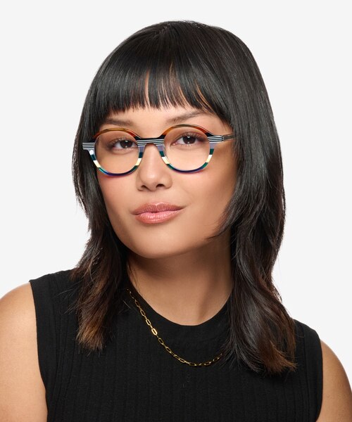 Love Wins Striped Multicolor AcetateEyeglass Frames for Women from EyeBuyDirect