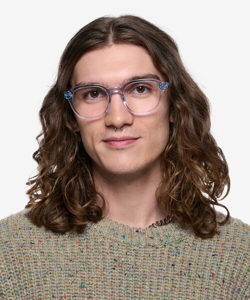 Justin Clear Blue AcetateEyeglass Frames for Men from EyeBuyDirect