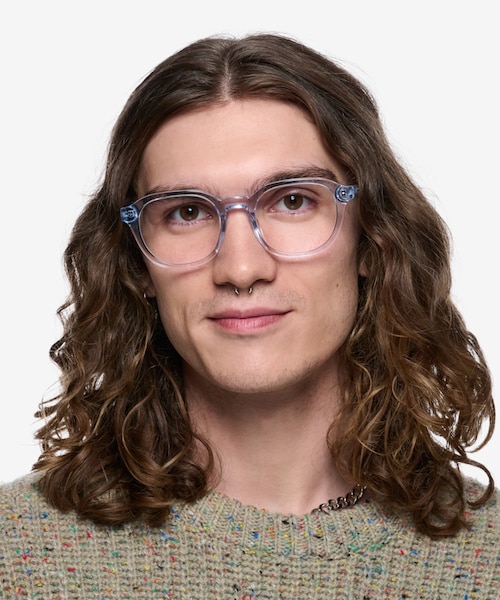 Justin Clear Blue AcetateEyeglass Frames for Men from EyeBuyDirect