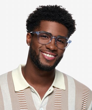 Clear Blue Justin -  Acetate Eyeglasses