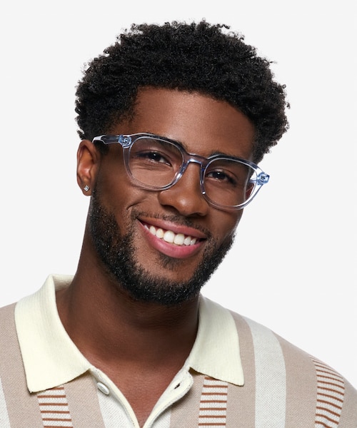 Justin Clear Blue AcetateEyeglass Frames for Women from EyeBuyDirect