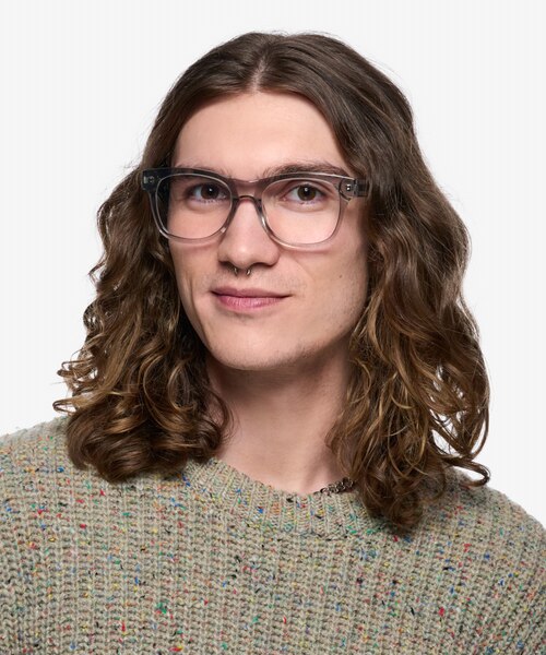 Abe Clear Gray AcetateEyeglass Frames for Men from EyeBuyDirect