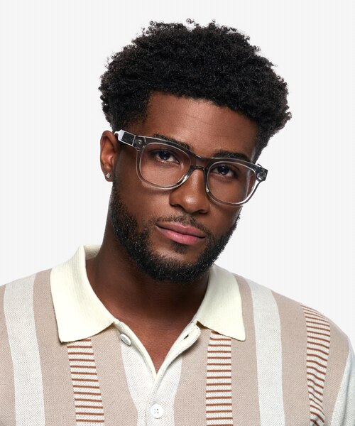 Abe Clear Gray AcetateEyeglass Frames for Women from EyeBuyDirect