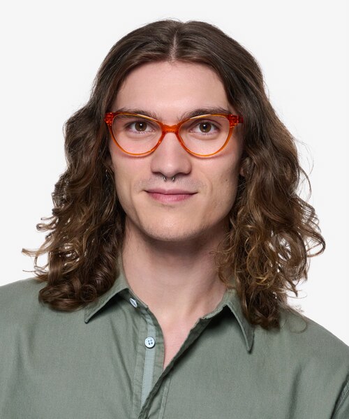 Lantana Clear Orange PlasticEyeglass Frames for Men from EyeBuyDirect