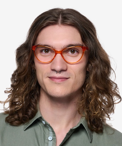 Lantana Clear Orange PlasticEyeglass Frames for Men from EyeBuyDirect