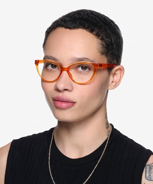 Lantana Clear Orange PlasticEyeglass Frames for Women from EyeBuyDirect