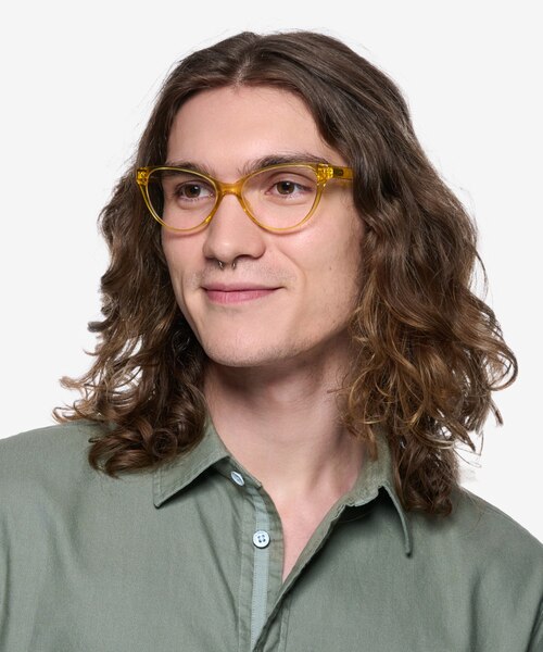 Lantana Clear Yellow PlasticEyeglass Frames for Men from EyeBuyDirect