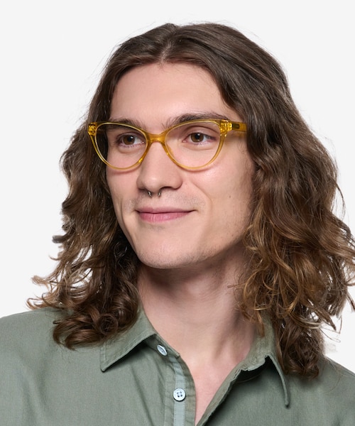 Lantana Clear Yellow PlasticEyeglass Frames for Men from EyeBuyDirect