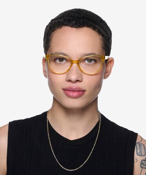 Clear Yellow Lantana -  Plastic Eyeglasses