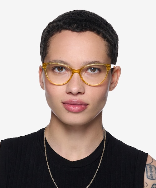 Lantana Clear Yellow PlasticEyeglass Frames for Women from EyeBuyDirect