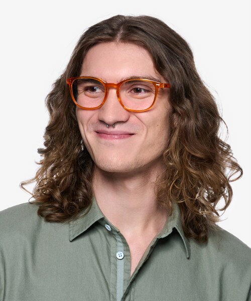 Aloe Clear Orange PlasticEyeglass Frames for Men from EyeBuyDirect