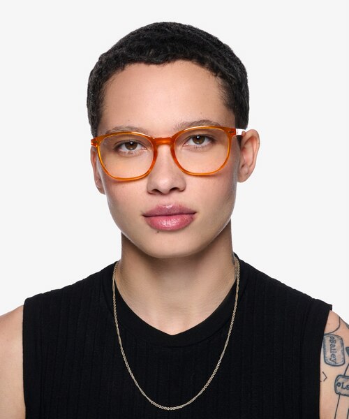 Aloe Clear Orange PlasticEyeglass Frames for Women from EyeBuyDirect