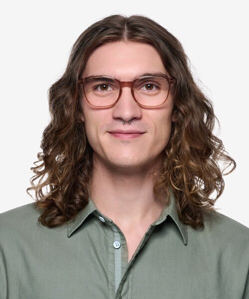 Aloe Clear Brown PlasticEyeglass Frames for Men from EyeBuyDirect